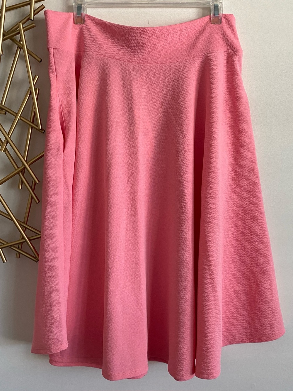 NWT Agnes & Dora Light Pink Coral A-Line Midi Skirt with Pockets - Size XXL